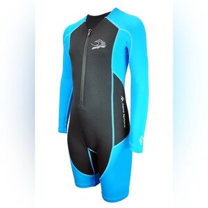 Aqua Sphere Black/Blue Stingray Wetsuit LS Kids Size 8